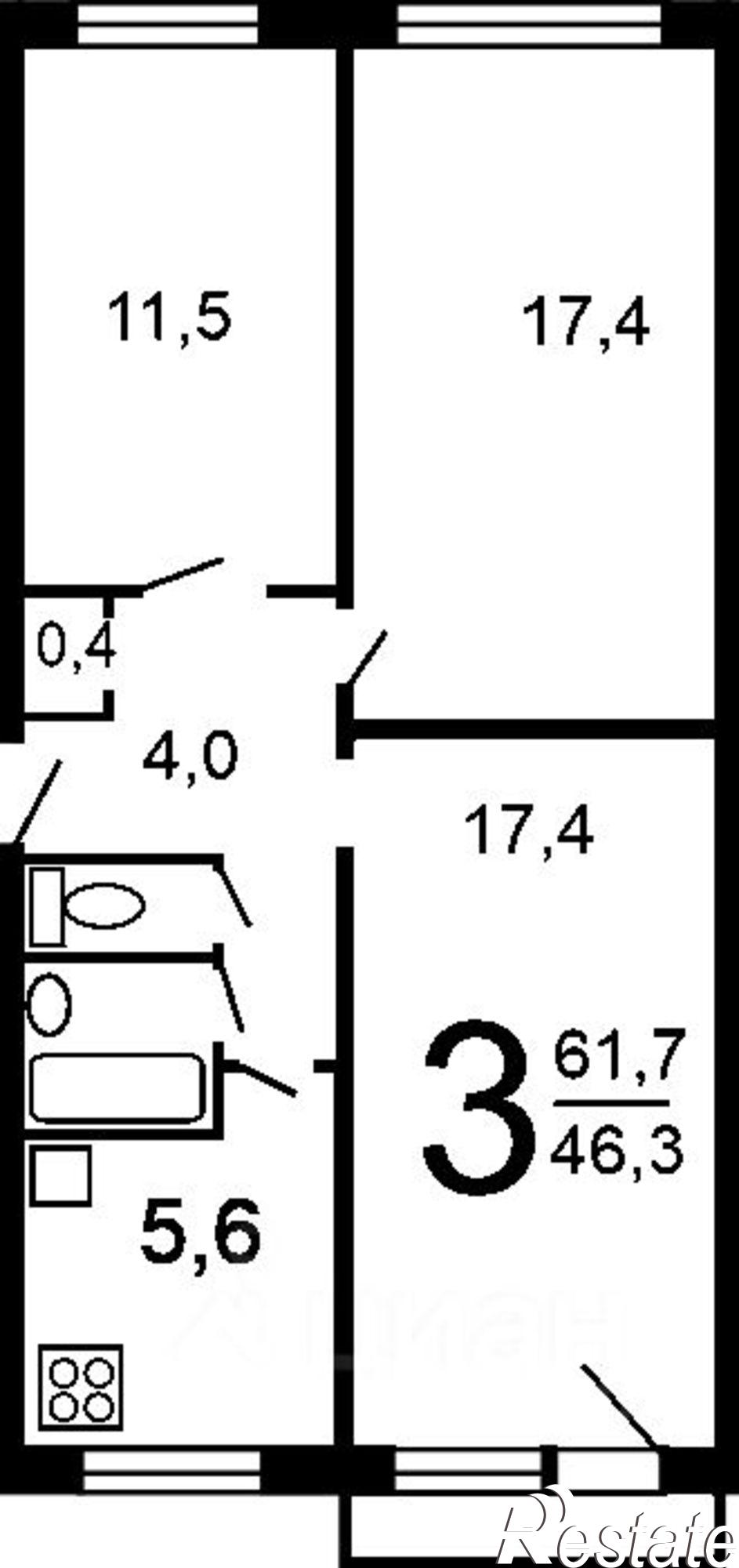 Купить квартиру за 5 500 000 рублей на ул Торосова, 14