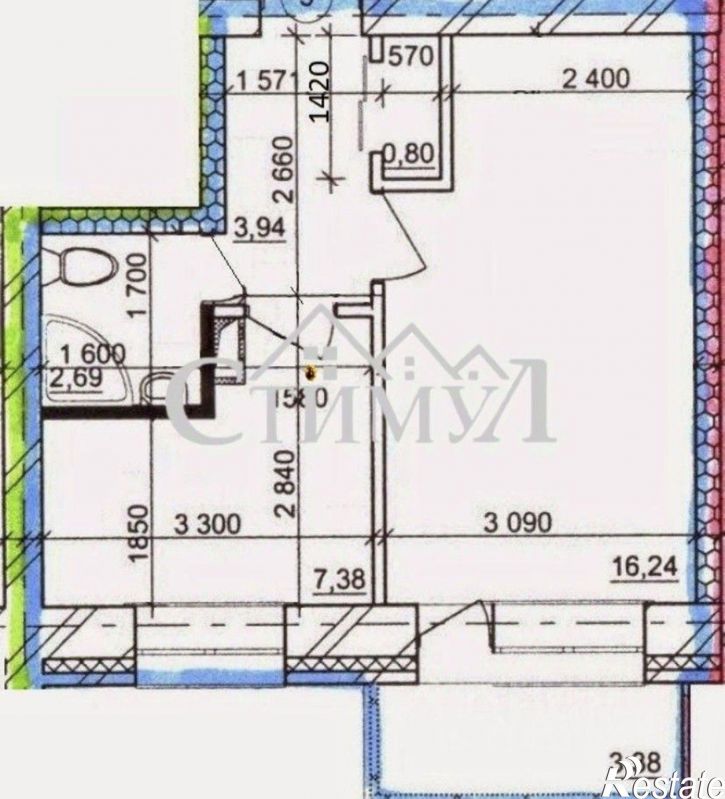 1-комн квартира пр-кт Дружбы Народов, 41А,  д. 41А