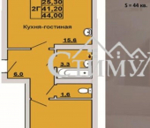 2-комн, 44 кв м, этаж 1/8 улица Кирова, 228