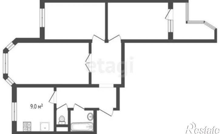 4-комн квартира улица Авиаторов, 8,  д. 8