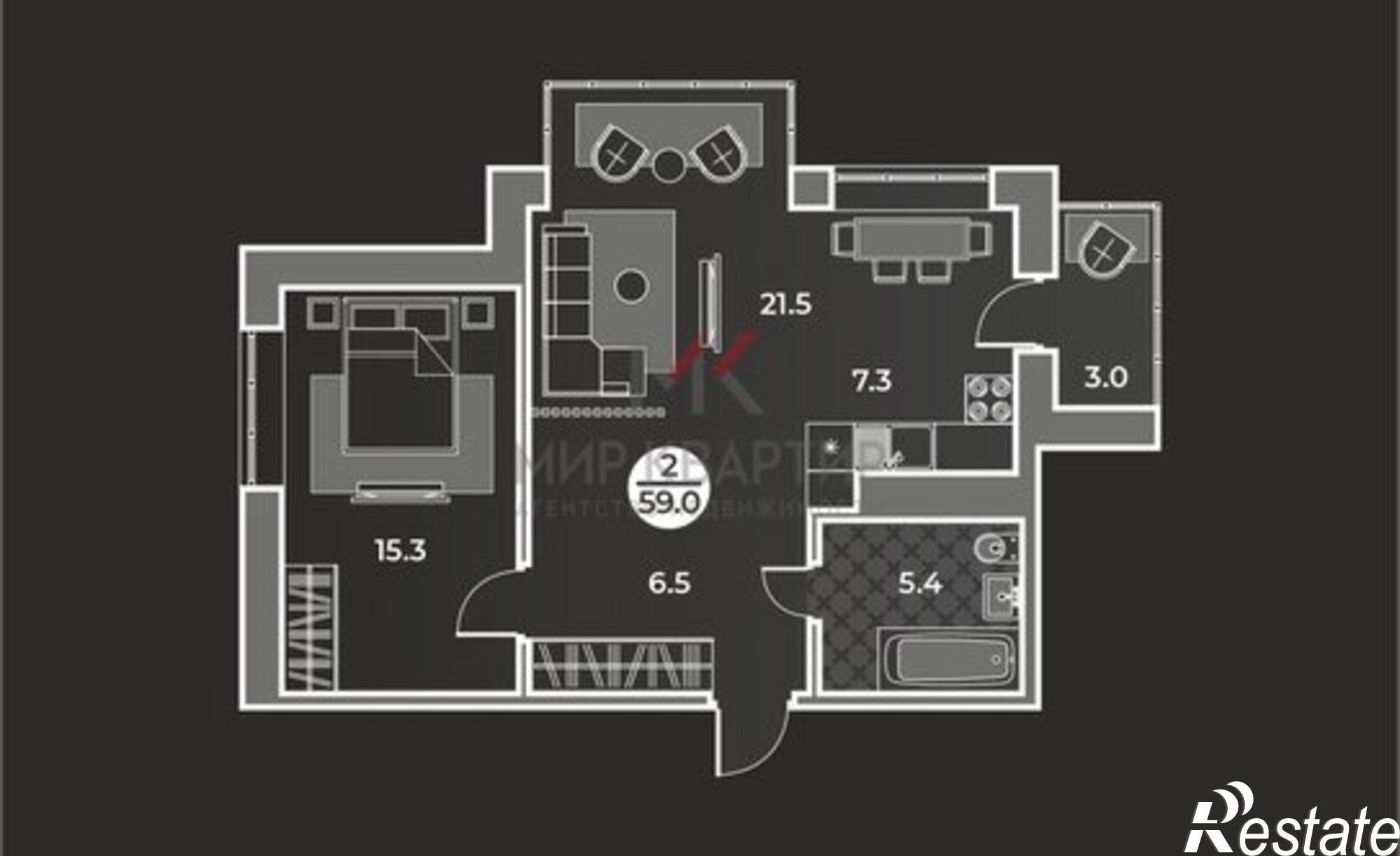 Купить квартиру за 7 442 260 рублей на улица Генерала Тихонова, 14