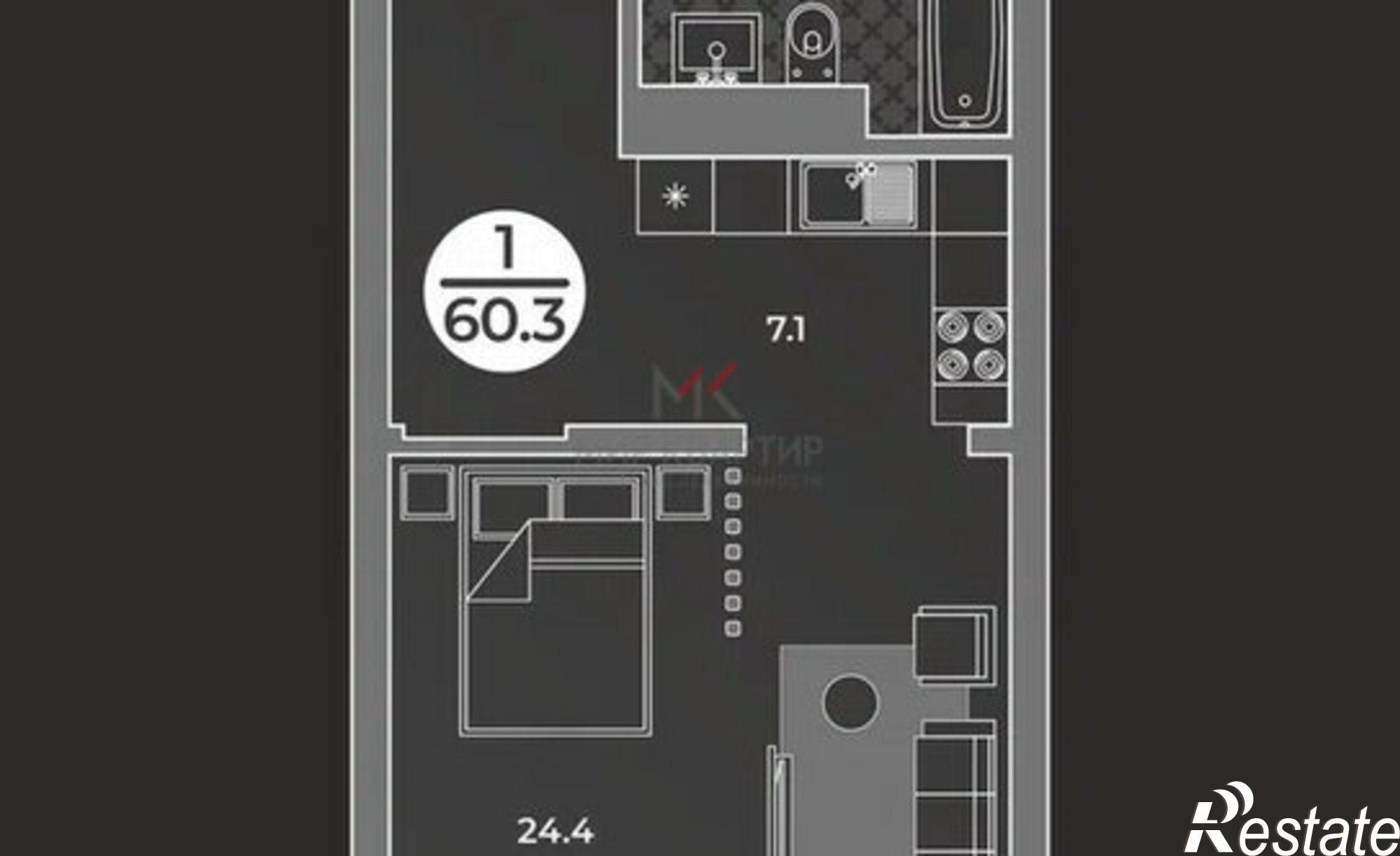 Купить квартиру за 7 658 100 рублей на улица Генерала Тихонова, 14