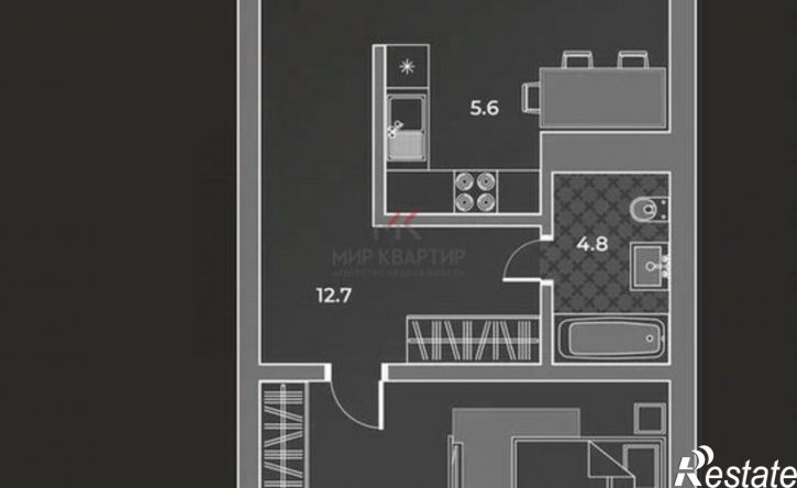 2-комн квартира в новом доме улица Генерала Тихонова, 14,  д. 14