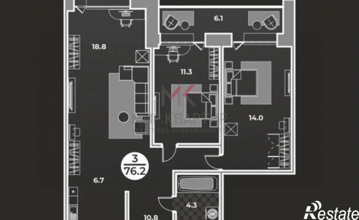 2-комн квартира улица Генерала Тихонова, 14,  д. 14