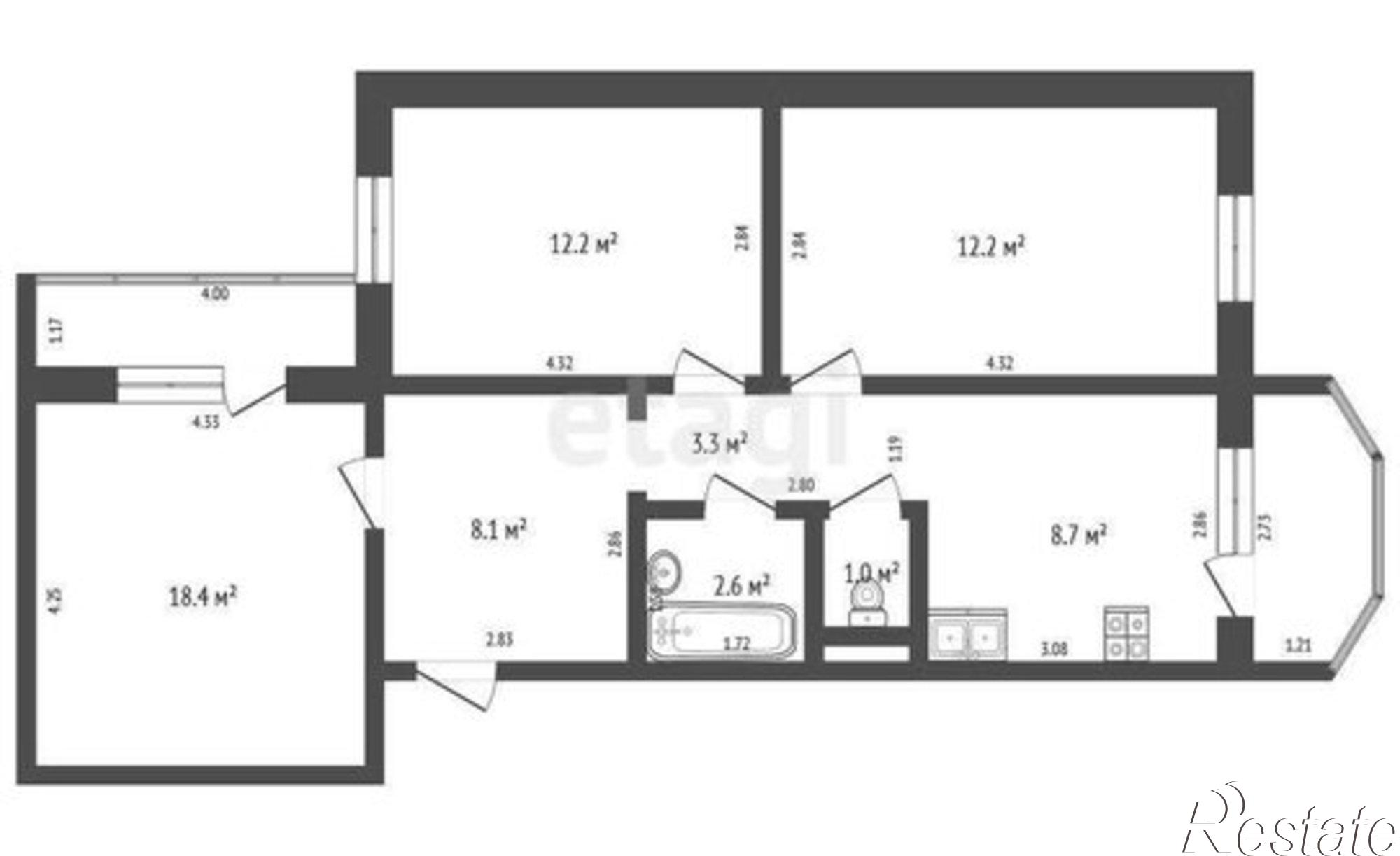 Купить квартиру за 7 000 000 рублей на ул Торосова, 4