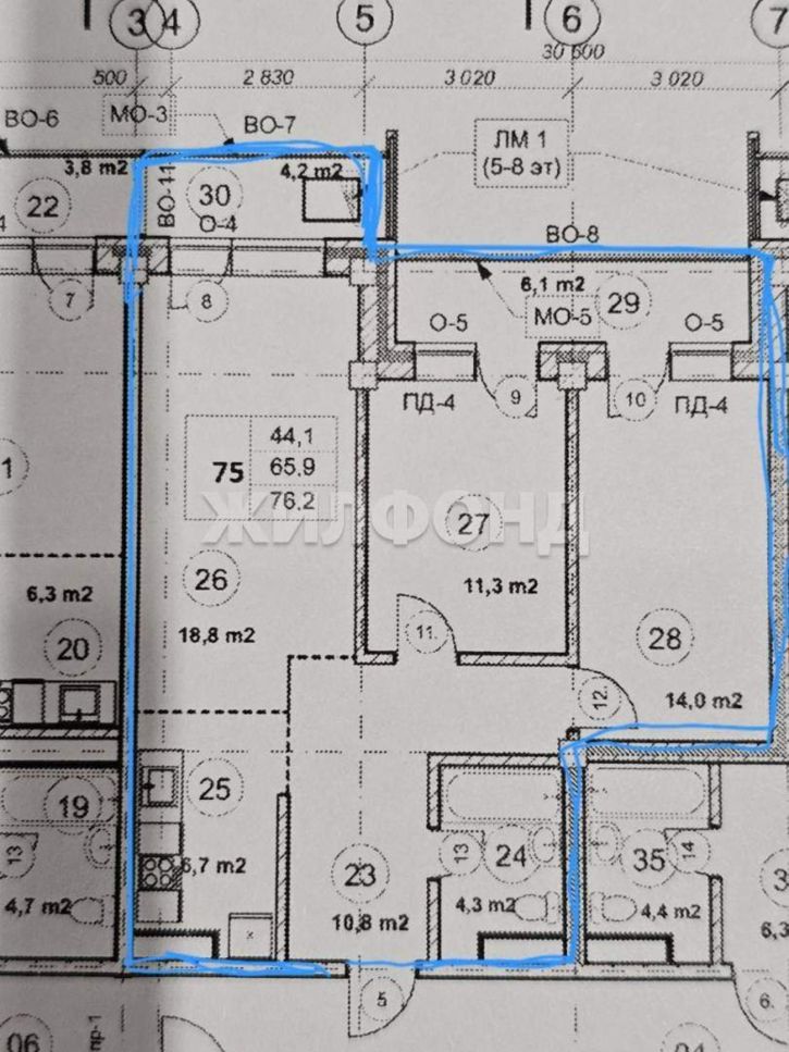 3-комн квартира Генерала Тихонова улица, д.14