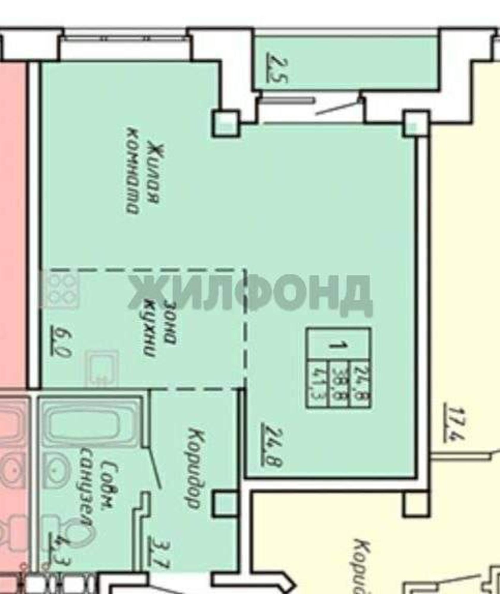 Купить студию за 5 400 000 рублей на Колхозная ул., д.43
