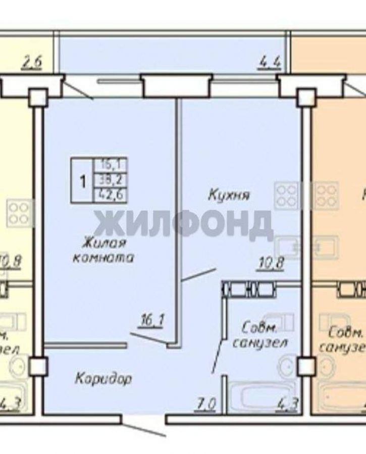 1-комн квартира Колхозная ул., д.43