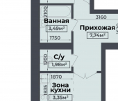 1-комн, 39кв м, этаж 1/5 улица Будённого, 78