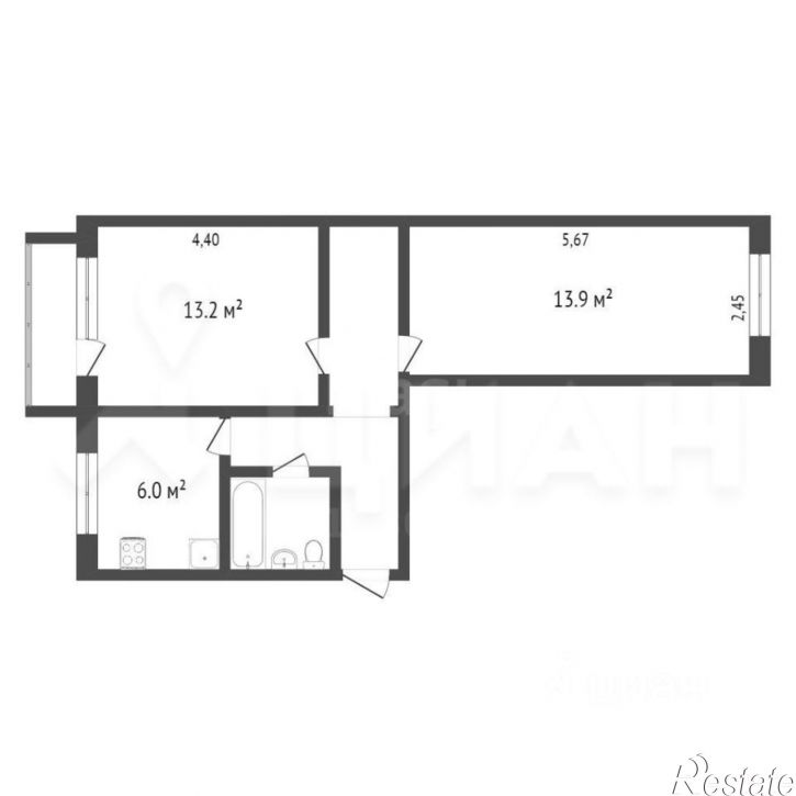 2-комн квартира улица Тельмана, 98А,  д. 98А