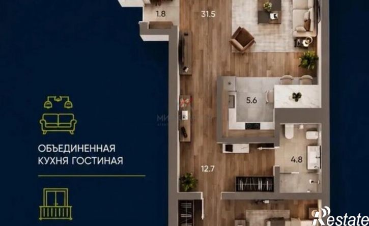 2-комн квартира ул Генерала Тихонова, 12 3,  д. 12 3,  к. 3