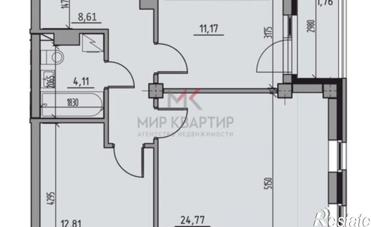 2-комн квартира улица Комарова, 7А,  д. 7А