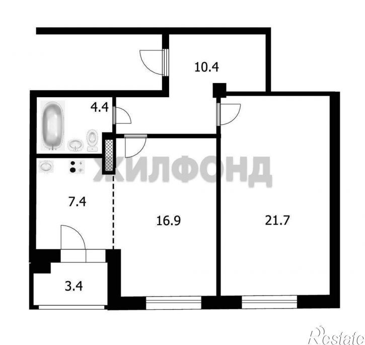 2-комн квартира Генерала Тихонова ул., д.8