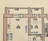 2-комн, 54кв м, этаж 6/6 ул Комарова, 24