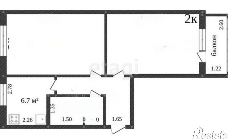 2-комн квартира ул Пушкина, 1,  д. 1