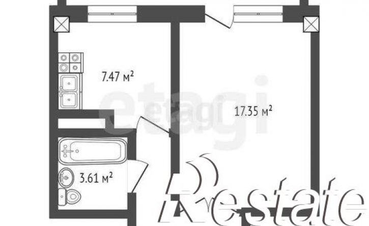 1-комн квартира улица Генерала Тихонова, 10/1,  д. 10/1