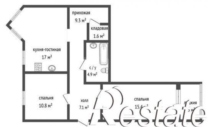 2-комн квартира улица Лермонтова, 17,  д. 17