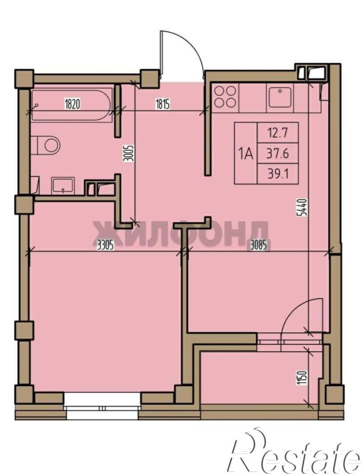 1-комн квартира Комарова ул., д.7